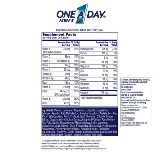 One A Day Mens Multivitamin 300 Tablets