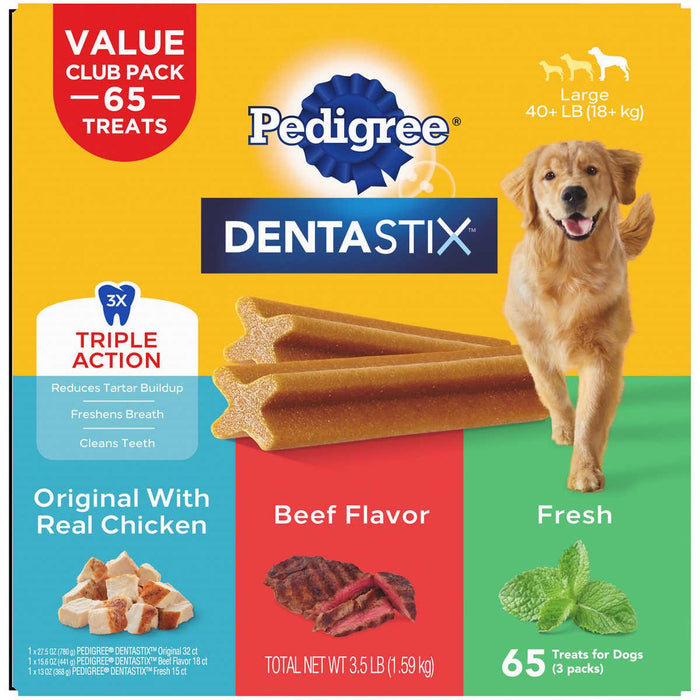 Pedigree DentaStix Variety Dog Treats, 65-count ) | Home Deliveries