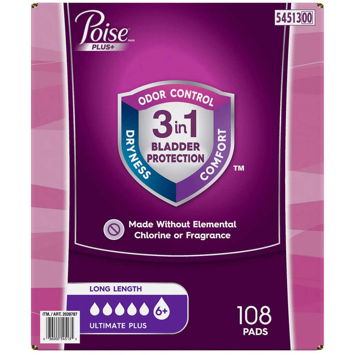 POISE Moderate Absorbency Incontinence Pads, Long, 108 Count Sanitary Pad, Buy Women Hygiene products online in India