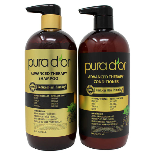 Pura d'or Advanced Therapy Anti-Hair Thinning Shampoo and Conditioner Hair Set ) | Home Deliveries