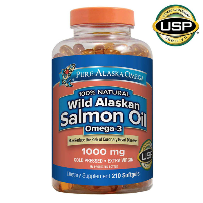Pure Alaska Omega Wild Salmon Oil 1000 mg., 210 Softgels - Home Deliveries