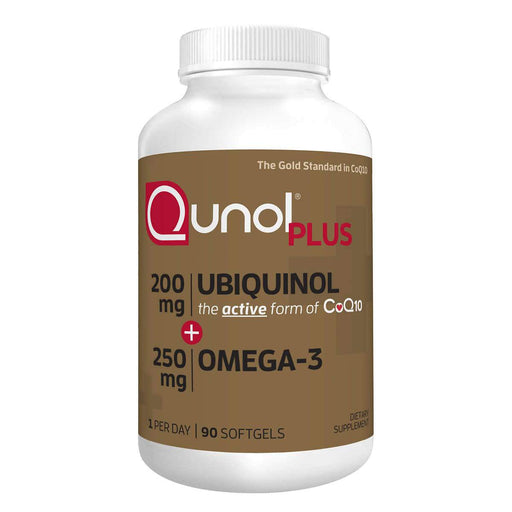 Qunol Plus CoQ10 Ubiquinol 200 mg. with Omega-3, 90 Softgels - Home Deliveries
