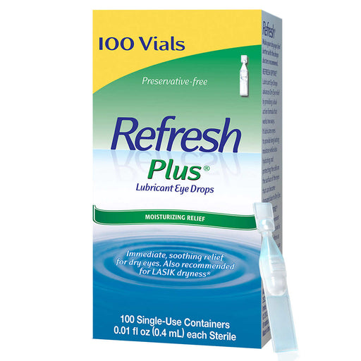 Refresh Plus Lubricant Eye Drops, 100 Single Use Containers ) | Home Deliveries