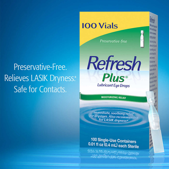 Refresh Plus Lubricant Eye Drops, 100 Single Use Containers ) | Home Deliveries