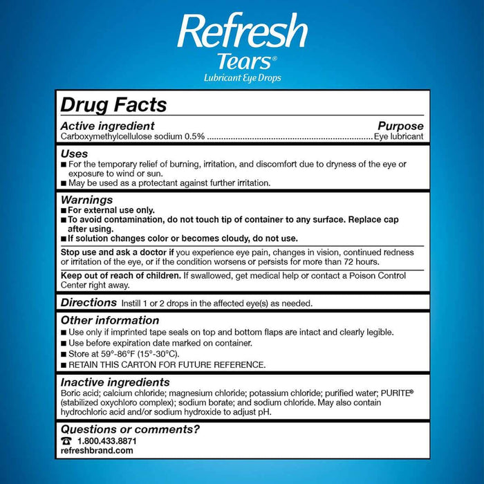 Refresh Tears Lubricant Eye Drops Multi-Pack, 65 ml. - Home Deliveries