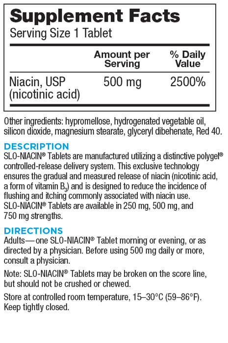Slo Niacin 500 mg 175 tablets