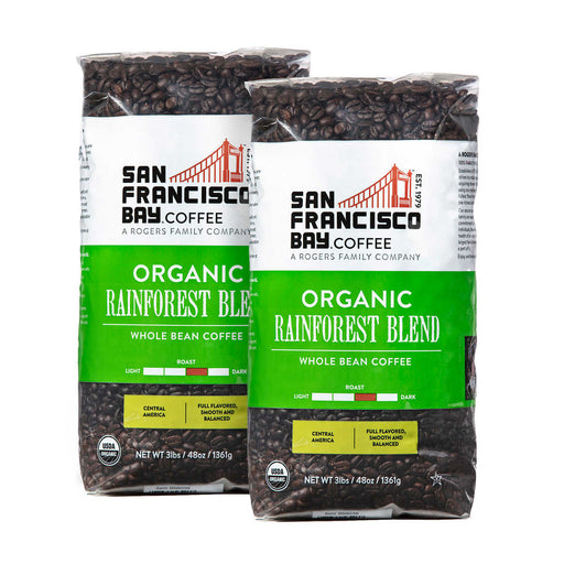 San Francisco Bay Organic Rainforest Blend Whole Bean Coffee 3 lbs, 2-pack ) | Home Deliveries
