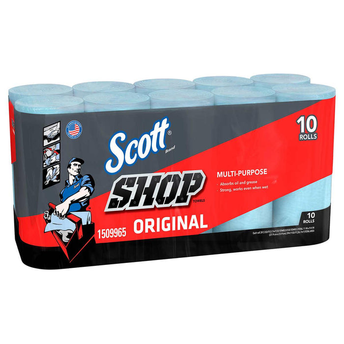 Scott Shop Towels, Original Multi-Purpose, Blue, 10-count ) | Home Deliveries