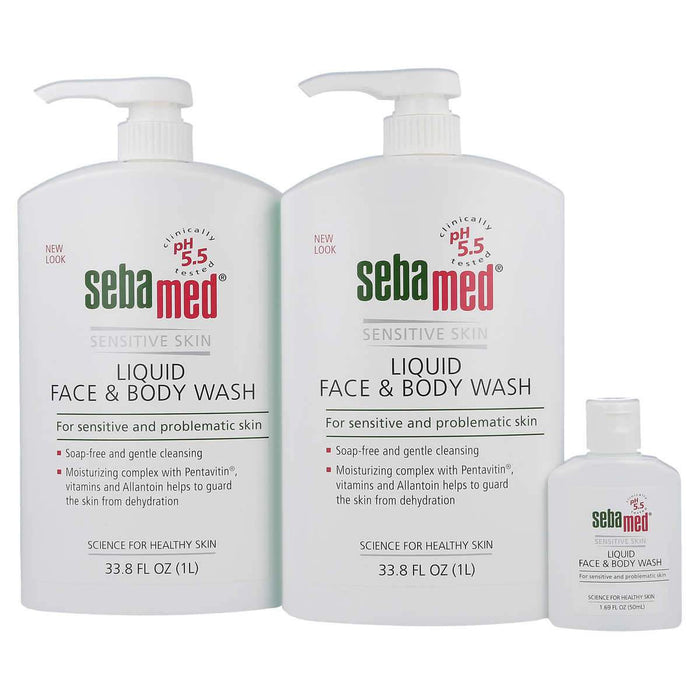 Sebamed Soap Free Face and Body Wash and Travel Size Wash - Home Deliveries