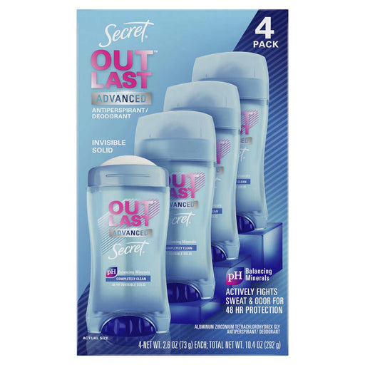 Secret Outlast Advanced Antiperspirant Deodorant 2.6 oz, 4-pack ) | Home Deliveries