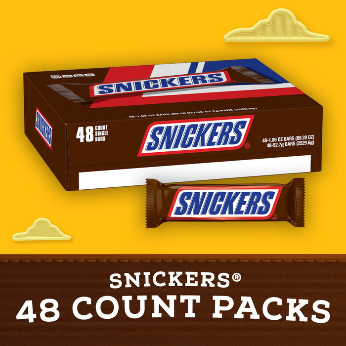 Snickers Chocolate Candy Bars Full Size Bulk Pack (1.86 oz., 48 ct.) ) | Home Deliveries