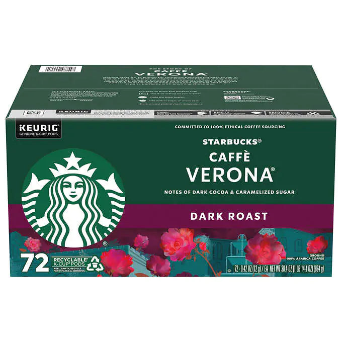 Starbucks Coffee Caffè Verona Dark Roast K-Cup Pod, 72ct