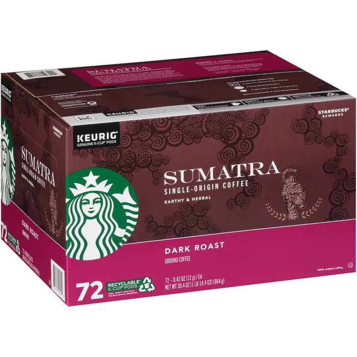 Starbucks Coffee Single Origin Sumatra Dark Roast K-cup, 72-count ) | Home Deliveries