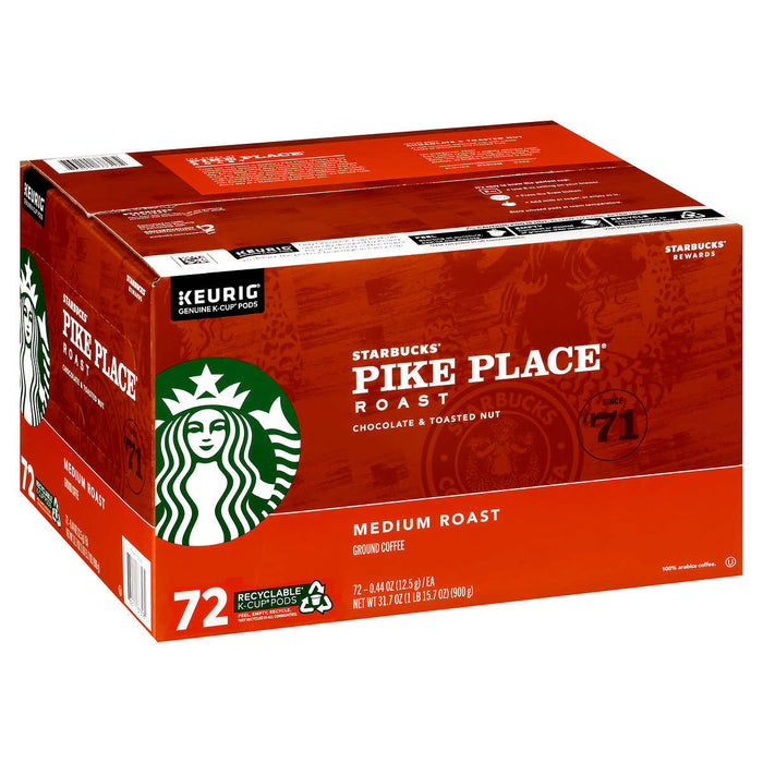Starbucks Pike Place Medium Roast K-Cup, 72-count ) | Home Deliveries