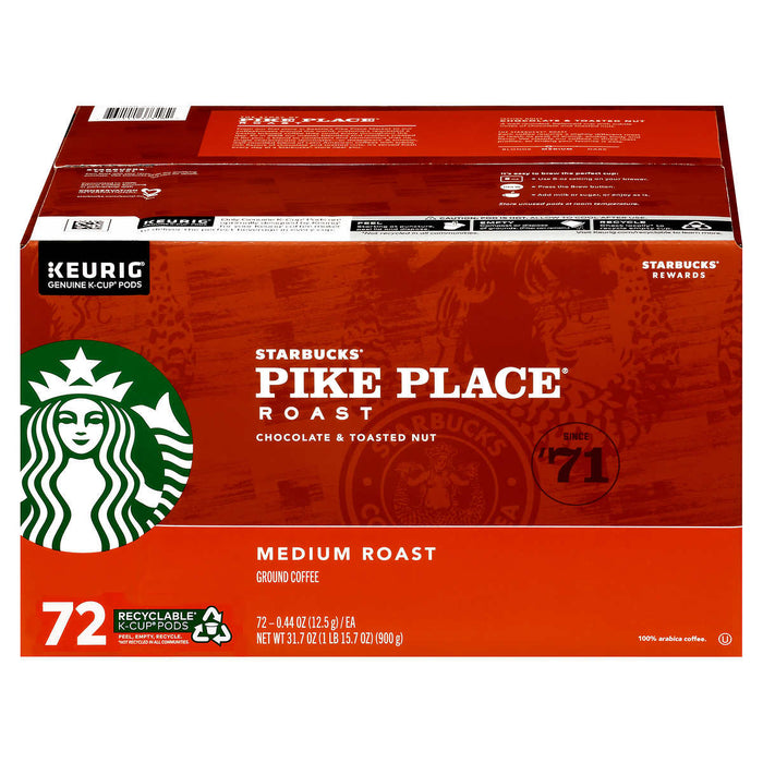Starbucks Pike Place Medium Roast K-Cup, 72-count ) | Home Deliveries