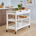 TRINITY 48” Bamboo Kitchen Cart with Drawers, White ) | Home Deliveries