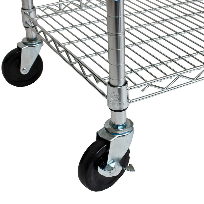 TRINITY EcoStorage 5-Tier Wire Shelving Rack with Wheels , 36  x 18  x 72  NSF, Chrome Color ) | Home Deliveries