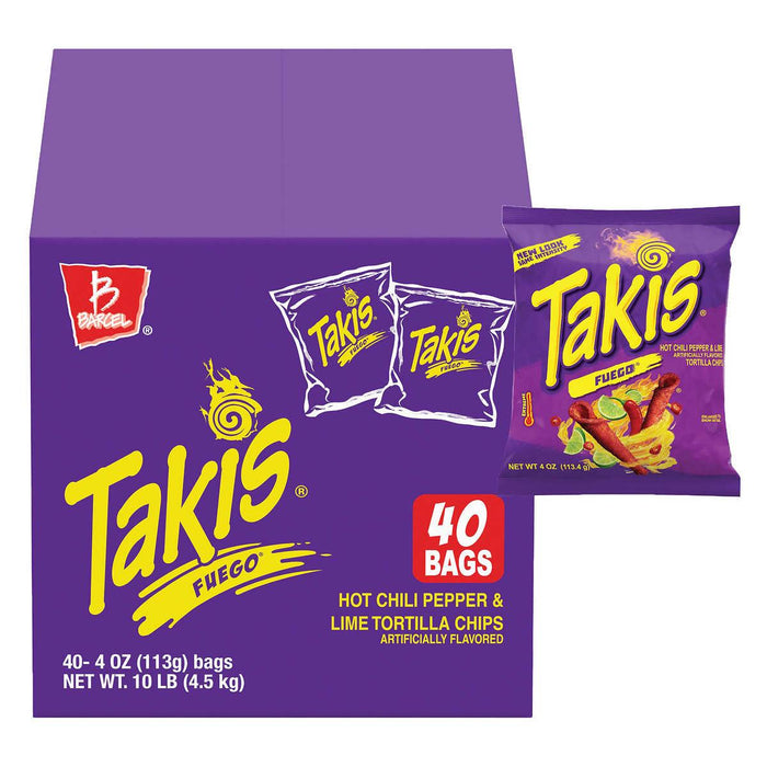 Takis Fuego Tortilla Chips, 4 oz., 40-count
