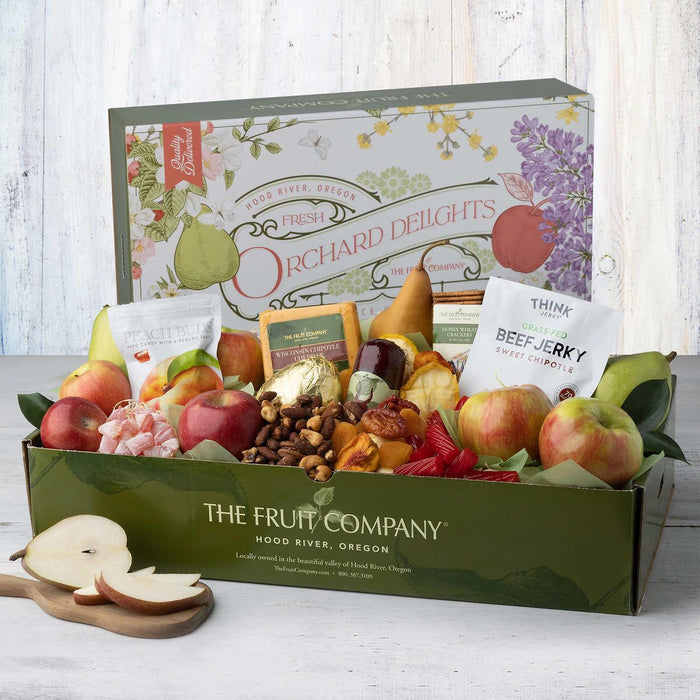 Orchard Delight Fruit and Gourmet Gift Basket - Flower and Gift