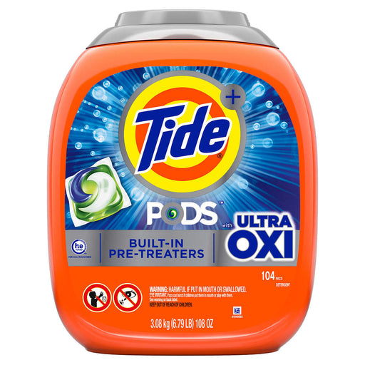 Tide Pods with Ultra Oxi HE Laundry Detergent Pods, 104-count - Home Deliveries