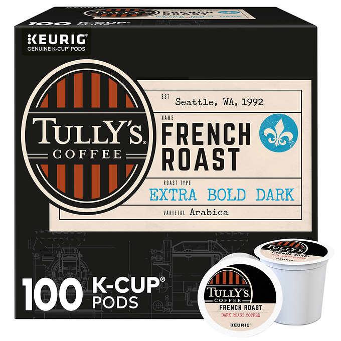 Tully's Coffee French Roast K-Cups Pods, 100-count
