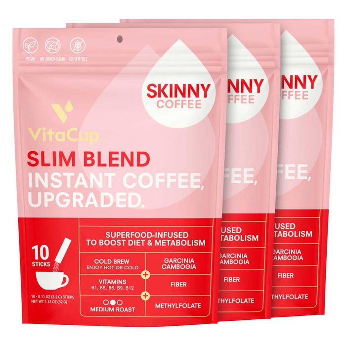 Vitacup Instant Coffee, Slim Blend, Medium Roast, Sticks - 10 pack, 0.11 oz sticks