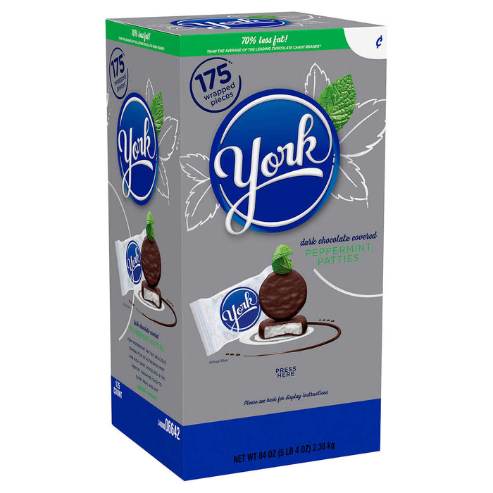 York Dark Chocolate Peppermint Patties, 84 oz, 175-count