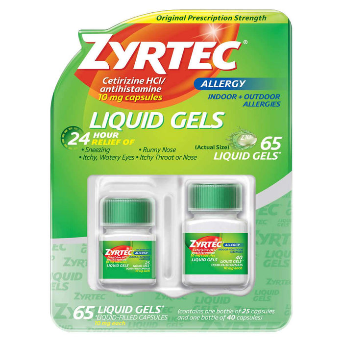 Zyrtec 10mg., 65 Liquid Gels - Home Deliveries