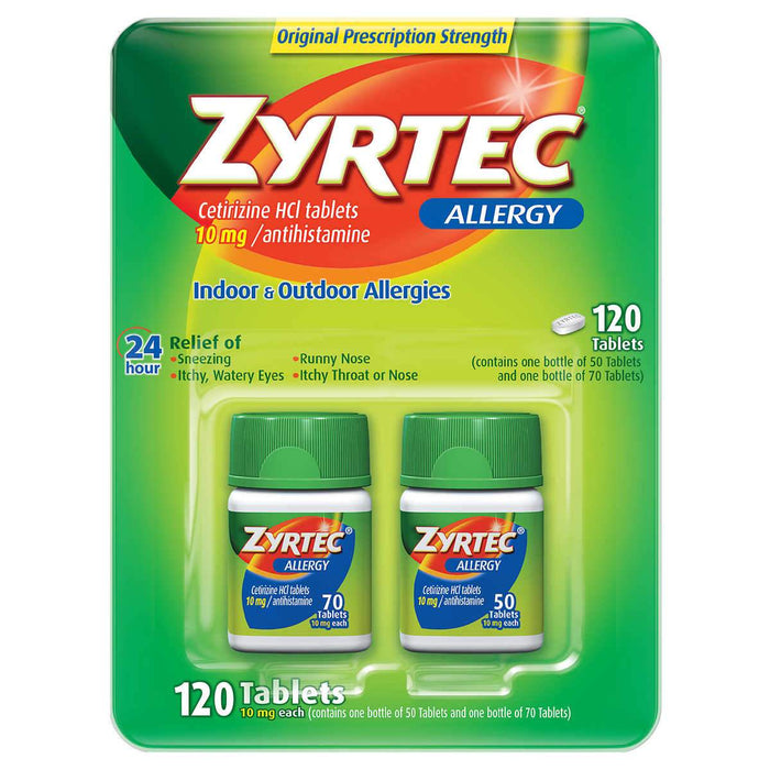 Zyrtec Allergy Relief, 120 Count - Home Deliveries
