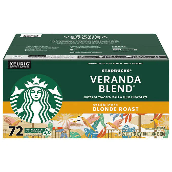 Starbucks Coffee Veranda Blend Blonde Roast K-Cup Pods, 72-count