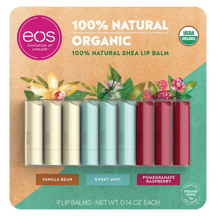 eos USDA Organic Smooth Lip Balm, 9 Sticks - Home Deliveries