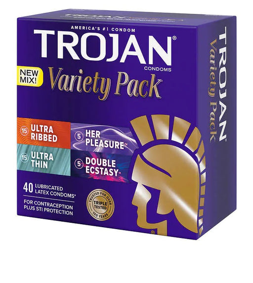 TROJAN Variety Pack, 40 Condoms ) | Home Deliveries
