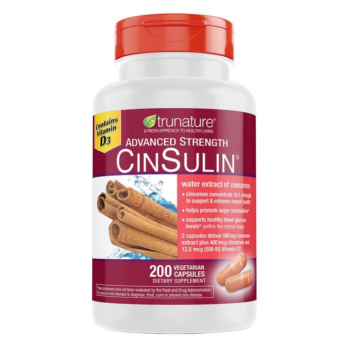 trunature Advanced Strength CinSulin 500mg., 200 Capsules ) | Home Deliveries