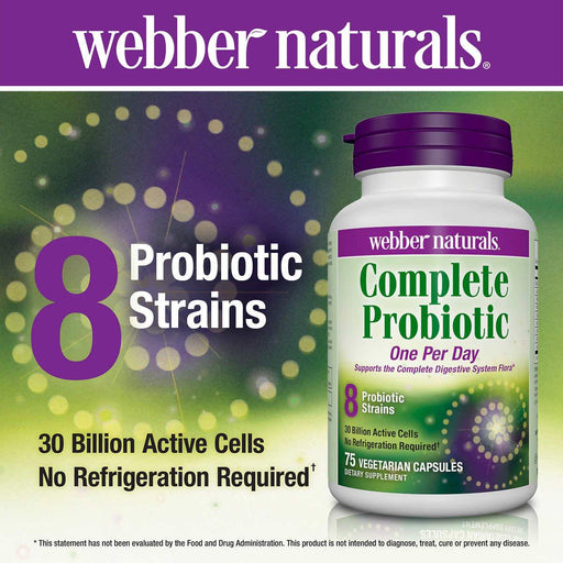 webber naturals Complete Probiotic, 75 Vegetarian Capsules - Home Deliveries